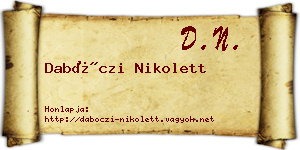 Dabóczi Nikolett névjegykártya